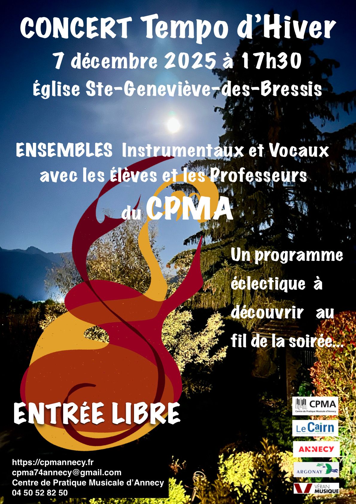 Concert Décembre 2025 Venez nombreux découvrir les Élèves et les Professeurs du CPMA en concert d’ensembles, duos, trios, quatuors et plus…